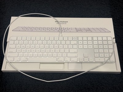 Used Apple Magic Keyboard 2 with Touch ID and Numeric Keypad A2520 Silver