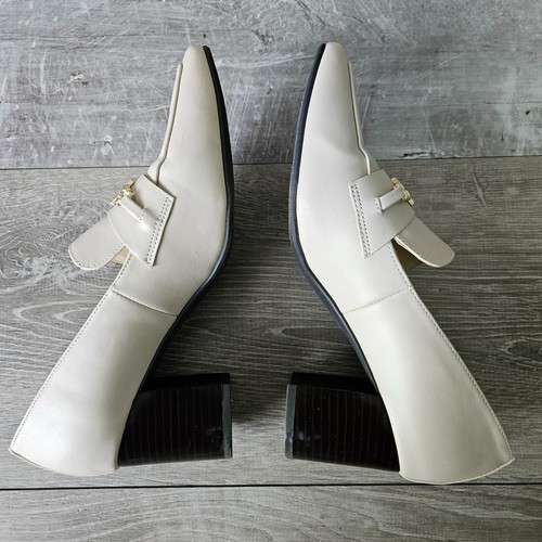 Liz Claiborne Melba cremefarbener klassischer Loafer mit Blockabsatz goldfarben Damengröße 8 - Bild 19 von 24