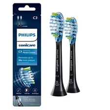 2 Pack Phillips Sonicare C3 Premium Plaque Control Toothbrush Heads Black Set