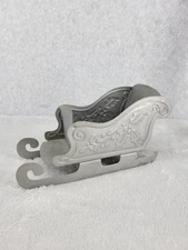 Metal Christmas Noel Decorative Sleigh Holiday Tabletop Centerpiece Decor 9"