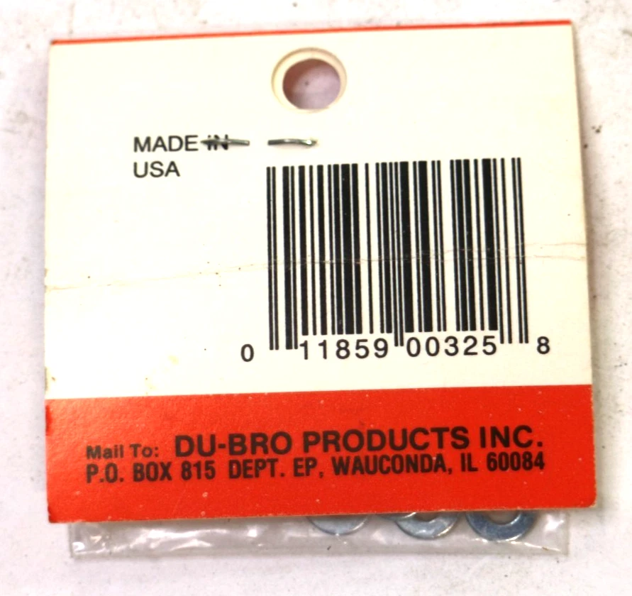 Du-Bro No. 6 Flat Washer Pack of 7 Cat #325 - Image 2 of 2