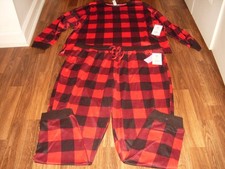 WOMENS JOYSPUN JOGGER LONG SLEEVE PAJAMA SET SIZE XL 16-18 PLAID NWT
