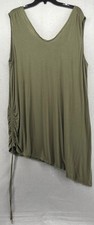 Suzanne Betro Women's Sleeveless Olive Green Stretchy Jersey Dress Size 3X