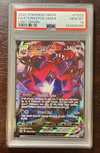 PSA 10 GEM MINT - Eternatus VMAX TG22/TG30 Lost Origin Full Art Pokemon Card