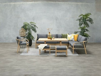 XXL G. I. Eck Holz Lounge Set Santos re. Sitzgruppe Gartenmöbel Garnitur Gruppe