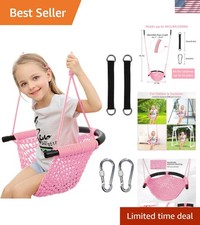 Tree Swing for Kids, Adjustable Toddler Rope Swing Seat with Snap Hooks and S...