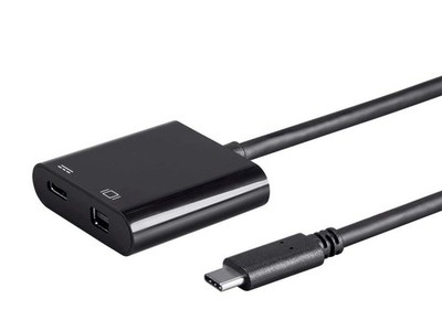 Monoprice Select Series USB-C to Mini DisplayPort & (F) Dual Port Black 