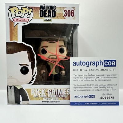 Andrew Lincoln ''THE WALKING DEAD'' Rick Grimes 306 signiert Funko Pop ACOA