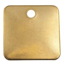 C.H. Hanson Blank Tag, Brass, 1 1/2 in H x 1 1/2 in W, Brass, Square, 25 PK