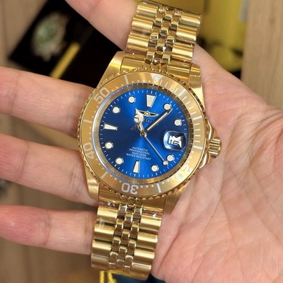 NEW!! Invicta Pro Diver Navigator Automatic Jubilee Blue Dial Gold Watch 30097