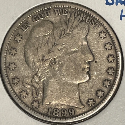 1899-P BARBER HALF DOLLAR  Nice Detail  Sharp  VF