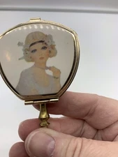 Vintage Mini 1950’s  Fancy Lady’s Pocket, Purse Travel Cigarette Ashtray