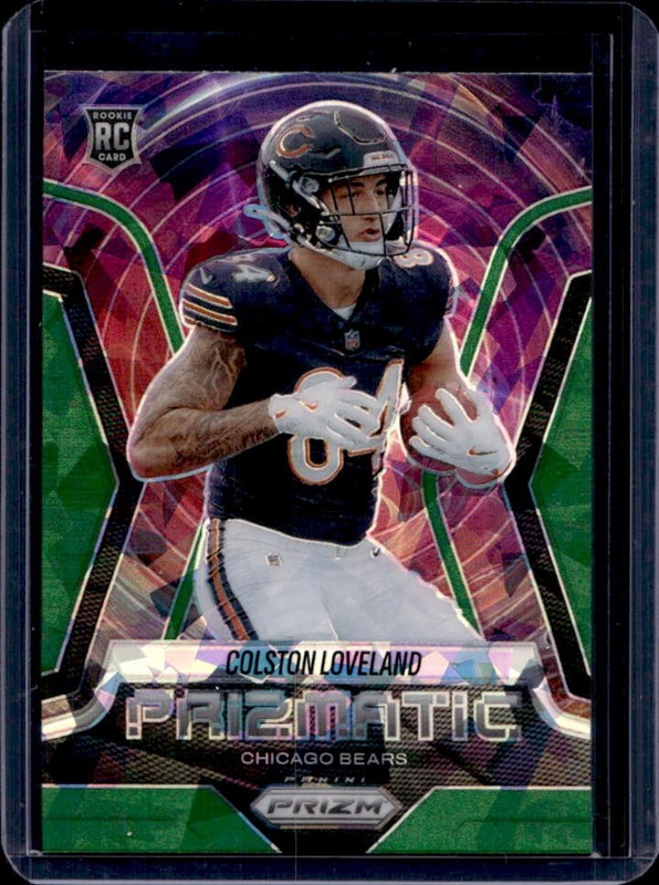 2025 Panini Prizm Colston Loveland Prizmatic RC Green Ice Rookie #20 Bears