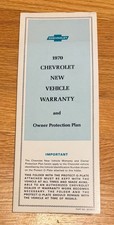 Nos 1970 Chevrolet New Vehicle Warranty Brochure Camarochevelle Original Gm Nos 1970 Chevrolet New Vehicle Warranty Brochure Camarochevelle Original Gm