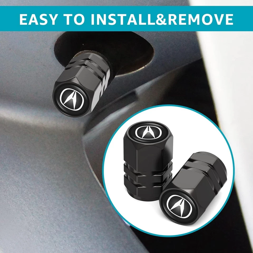 Tapas de válvula de neumático, tapas de vástago aptas para Acura CDX NSX RDX RLX TLX TLX-L, Fit-b7 Foto 4 de 4