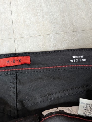 MBX Slim Fit Stretch Schwarz Denim Jeans Herren 32 X 30 Skinny - Bild 5 von 8