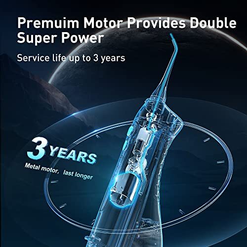 COSLUS Water Dental Flosser Teeth Pick: Portable Cordless Oral Irrigator 300ML R - Picture 6 of 12