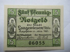 Niemcy Notgeld, Langewiesen 5 Pf., unc.