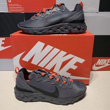 react element 55 trainers dark grey black crimson
