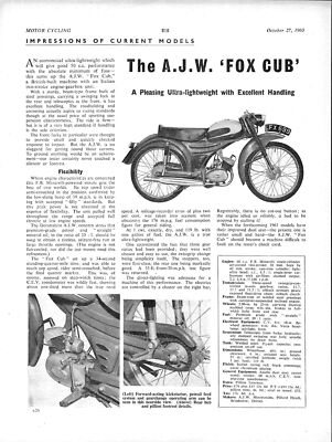 1960 EXCELSIOR ''Manxman'' 250cc Motorrad Original Magazin Bericht Zuschnitt