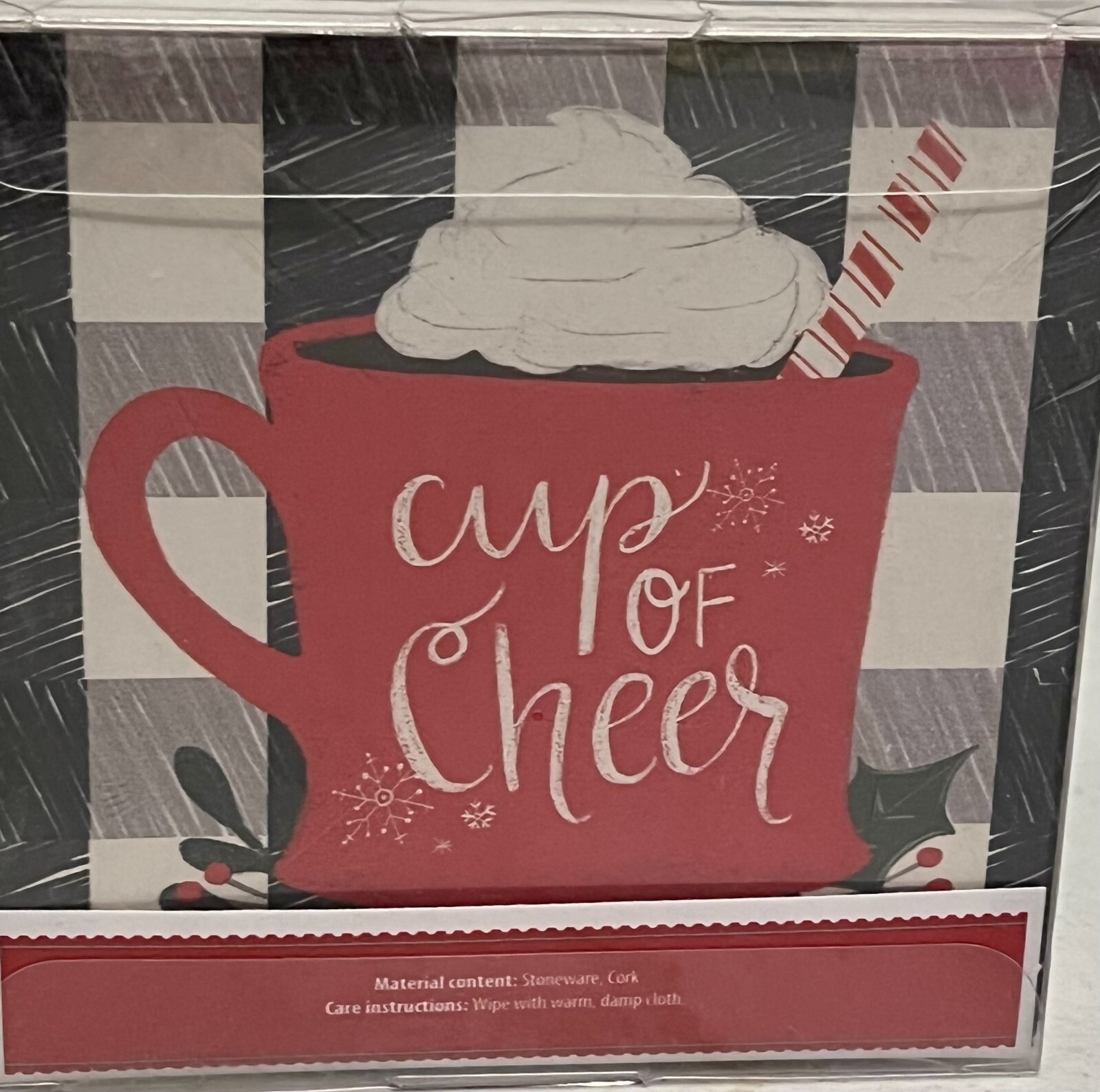 OCCASIONS KOHLS CHRISTMAS CUP OF CHEER 4COASTERS NEW!!! eBay