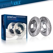 Rear Drilled Slotted Brake Rotors For 2015-2023 Ford Mustang Wperformance Pkg Rear Drilled Slotted Brake Rotors For 2015-2023 Ford Mustang Wperformance Pkg