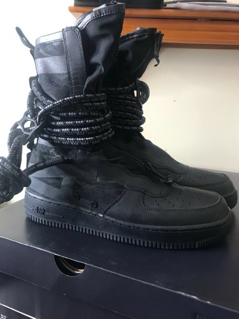 Nike SF Air Force 1 High HI AF Boots Black Dark Grey Size 10.5 AA1128 002 NEW | eBay