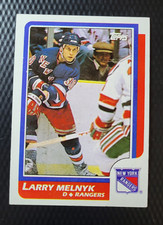 1986-87 Topps LARRY MELNYK New York Rangers ROOKIE Hockey NHL Card #95