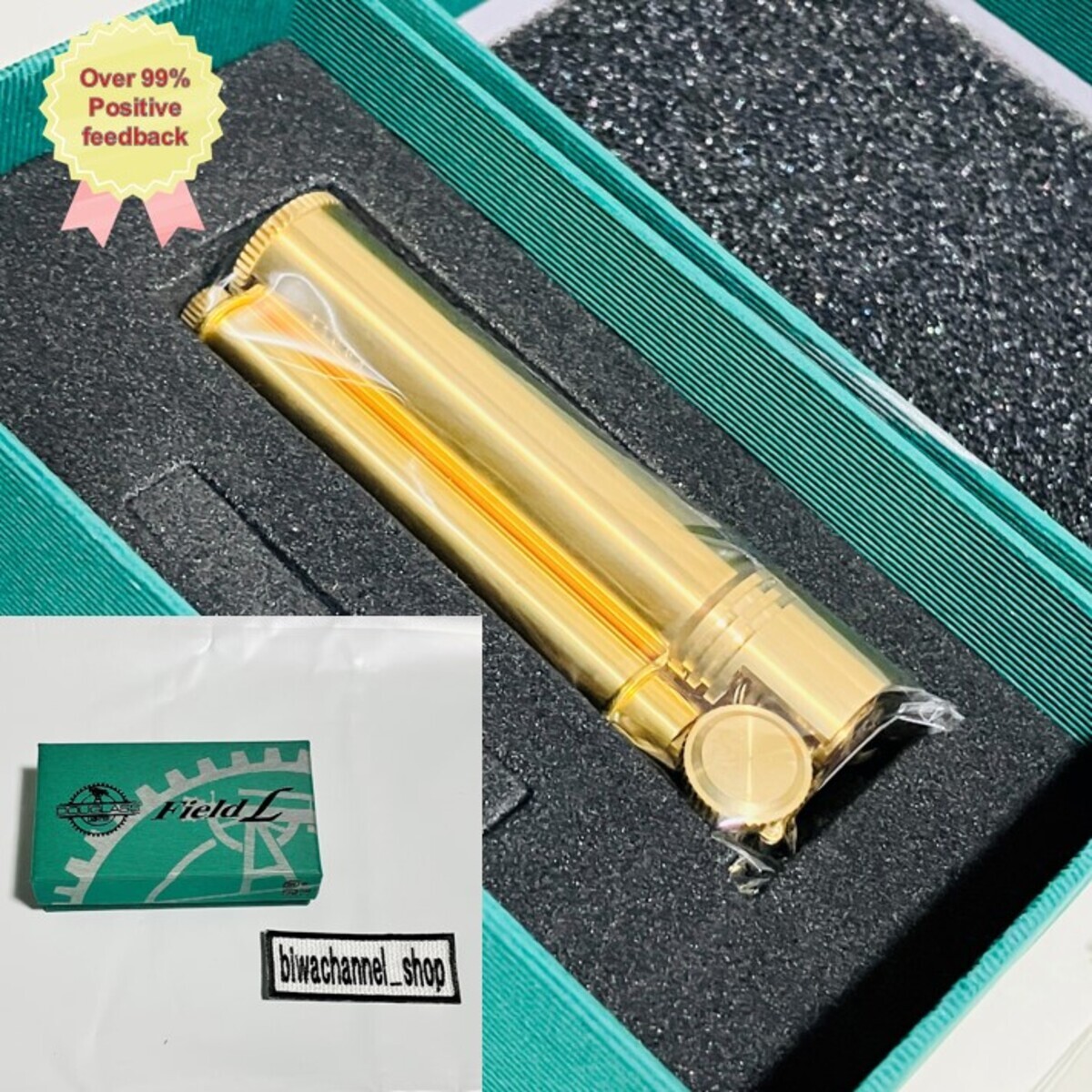 Field L Made In Japan Brass Brass Gold Douglass Lighter
