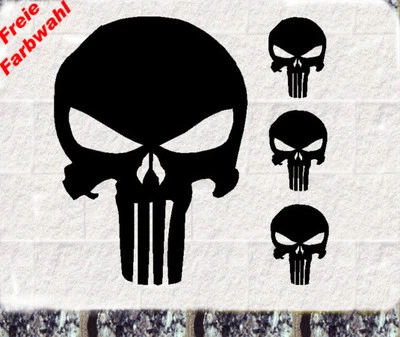 4 Stück Punisher Totenkopf  Aufkleber - Bild 1 von 2