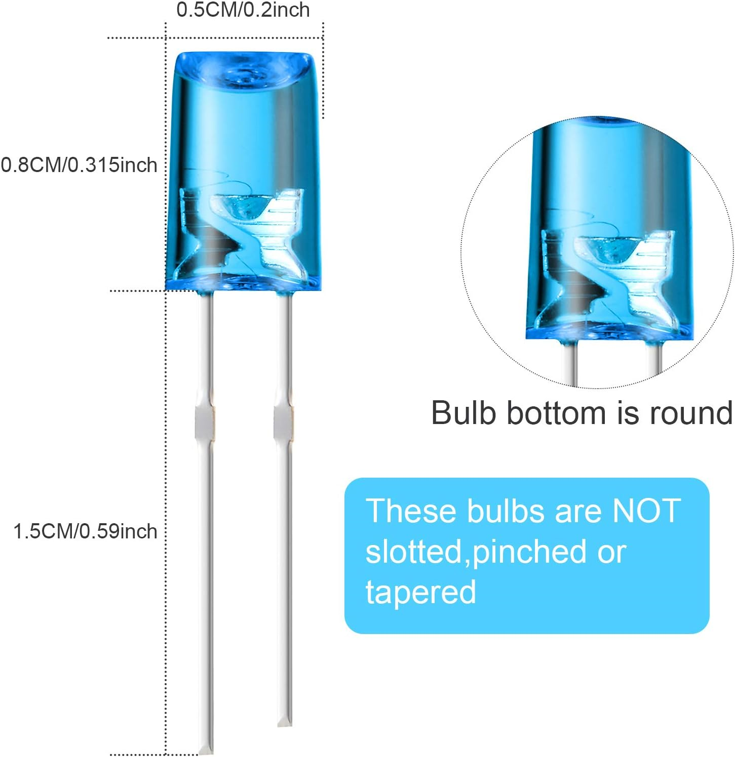 60 Pcs LED 5mm Christmas String Lights Replacement Bulbs Energy