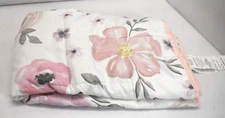 Sweet JOJO Design Baby Crib Weighted Blanket Fluffy Watercolor Floral & White