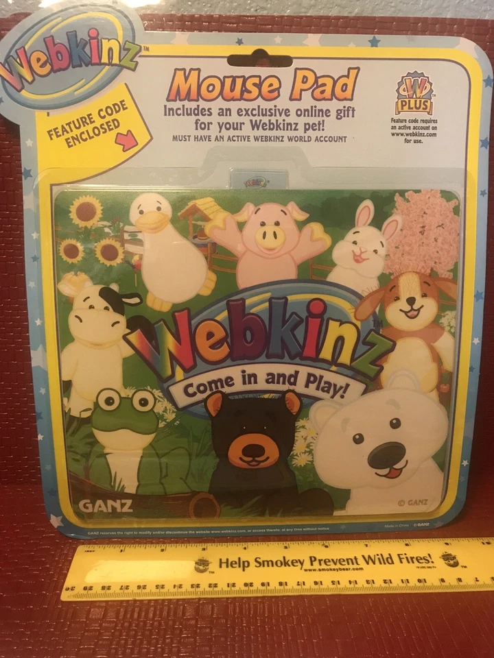 WEBKINZ Computadora MOUSE PAD Lote de 3 Por Ganz NUEVO SIN ABRIR con Códigos de Características Foto 3 de 4