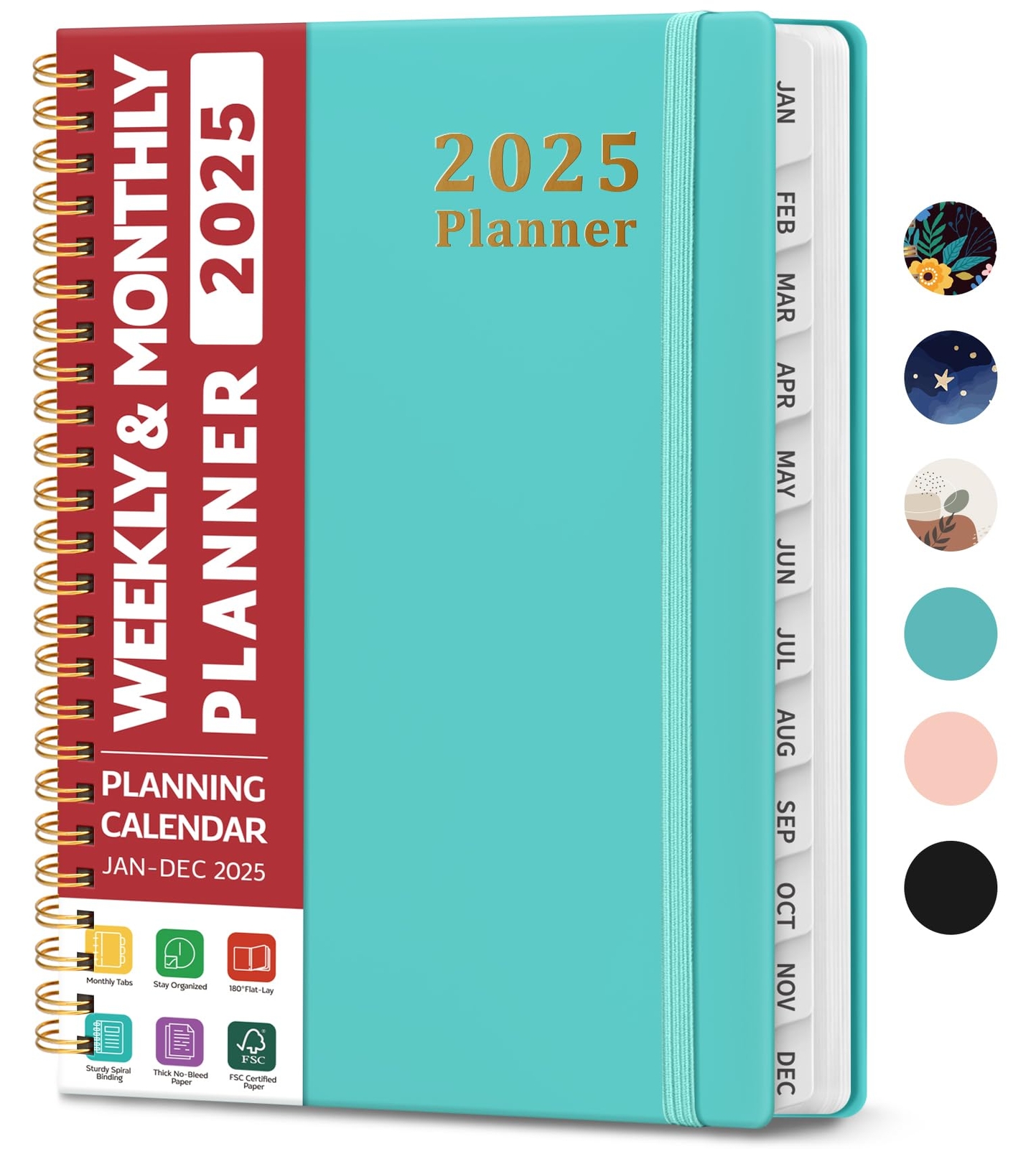 2025 Planner - Weekly and Monthly Planner Spiral Bound January 2025 - Decembe...