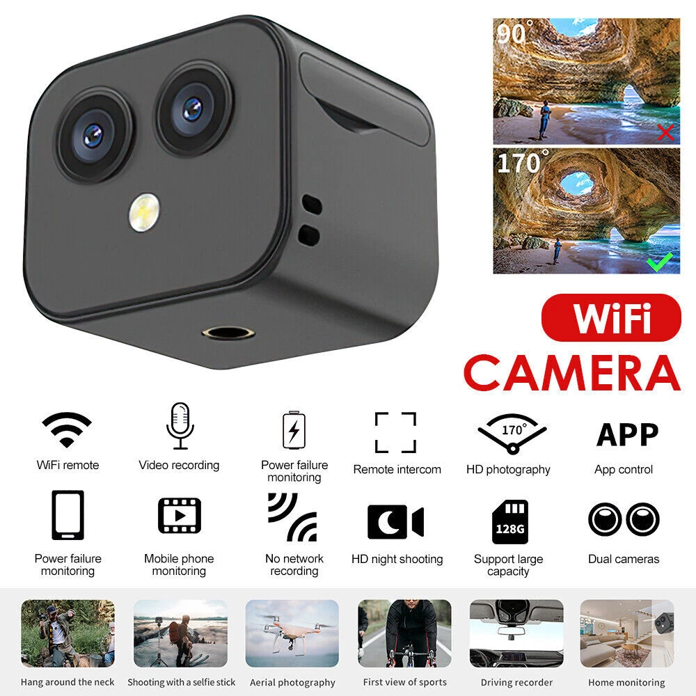 Mini Camara Oculta WiFi Espia Inalambrica De Seguridad 1080P Para Casa  Carro New