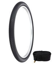 PRO BICYCLE TIRE 26 X 1-3/4 S7 RIM BLACK W-012 BRICK SEMI-SLICK TREAD W/TUBE