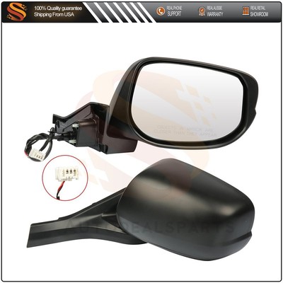(Pair) Side Mirrors For 2010-2014 Honda Insight LX Model Power Black Manual Fold