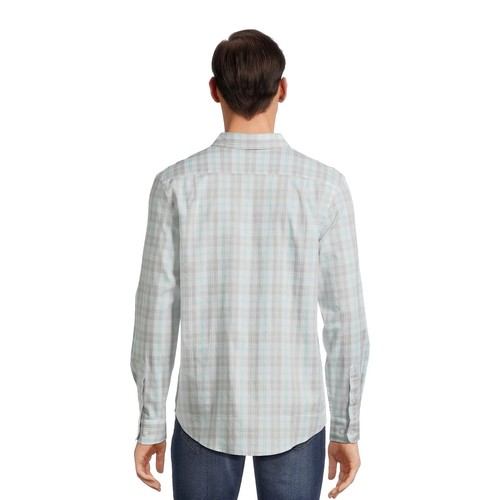 Camisa George Para Hombre TALLA XL 46-48 Manga Larga Popelina Abotonada Gris A Cuadros Nueva Con Etiquetas - Imagen 3 de 5