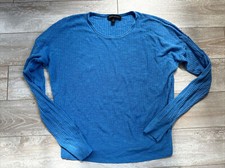 Banana Republic Womens Ribbed Roll Neck Sweater Amalfi Blue Size Small Summer
