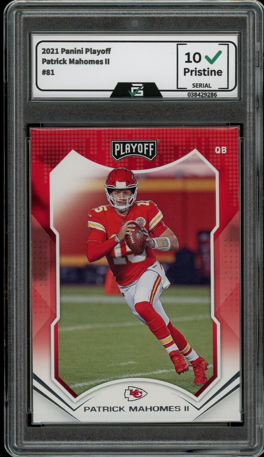 2021 Panini Playoff #81 Patrick Mahomes II PRIME GRADED 10 Card KC Chiefs