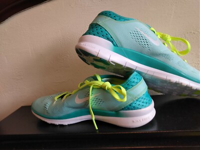 light blue running trainers