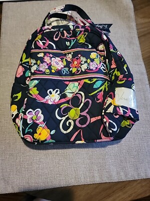 Vera Bradley Lunch Bunch Bag In Ribbons Floral Butterflies Blue Pink Insulated 