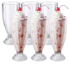 cedilis 6 pack milkshake glass for ice cream clear 12oz