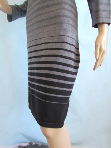 Vestido Suéter LAUREN RALPH LAUREN Talla XL Negro, Gris, Blanco Rayas Manga 3/4 - Imagen 6 de 10
