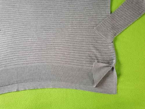 H&M Pulli Pullover *M *38/ 40 *Grau mit Lurex *Streifen *leicht Oversized - Bild 6 von 8