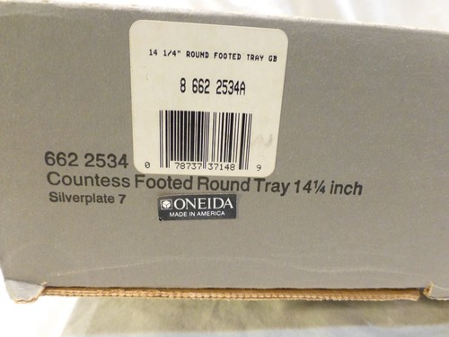 "Placa de Plateada Redonda Oneida Webster Wilcox Countess 14,25" ¡NUEVA! - Imagen 8 de 9