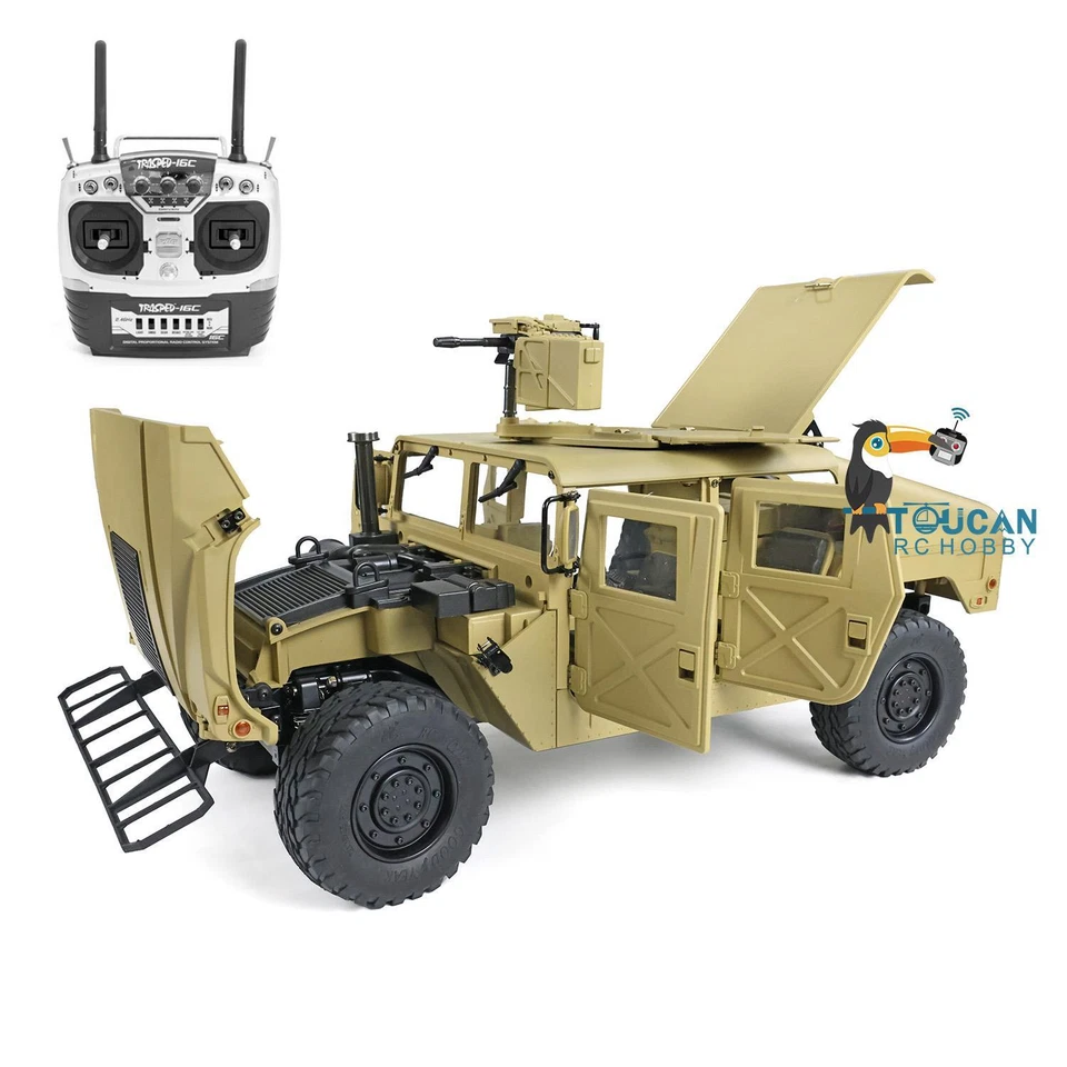 HG 1/10 16CH Radio RC 4*4 U.S. Military Vehicle P408 Racing Car Sound ESC Motor - Image 2 of 4