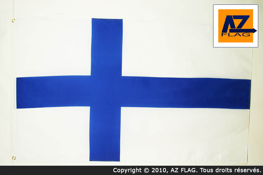 Drapeau Finlande 150x250 cm en maille marine premium pour mât extérieur