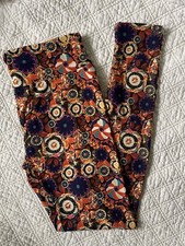 LuLaRoe Leggings OS Multicolor Pinwheel Floral Abstract Medallions 2017
