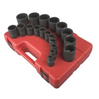 Sunex Tools 2819 19 Piece 1/2'' Drive 12 Point SAE Impact Socket Set